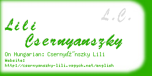 lili csernyanszky business card